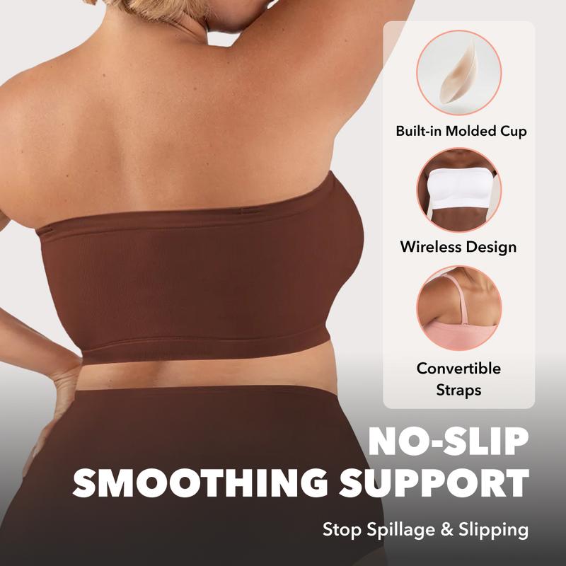 Women's Sexy Strapless No Padding Seamless Front Button Bra