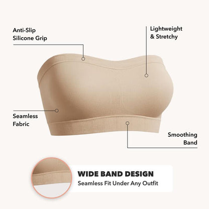Women's Sexy Strapless No Padding Seamless Front Button Bra